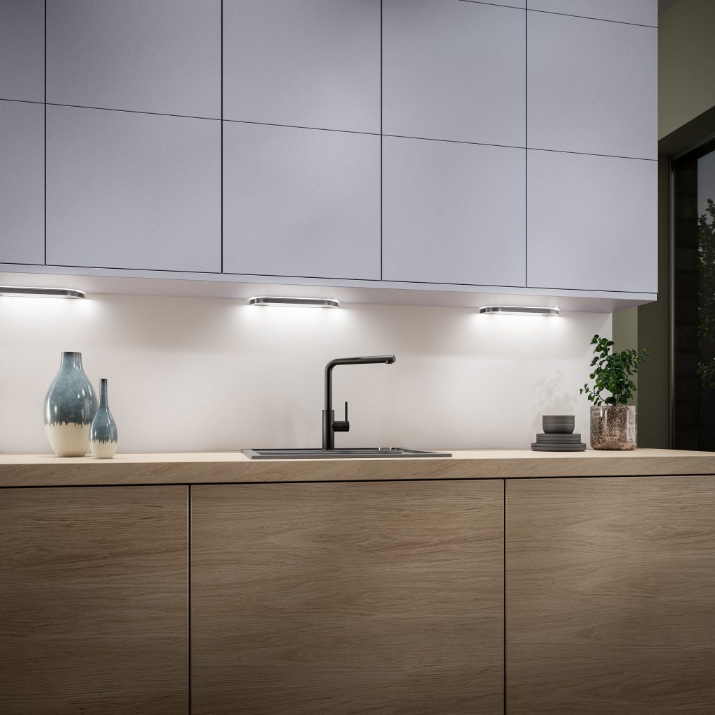 Farbwechsel-LED-Unterbodenleuchten von Naber - durchdachte Küchenausstattung